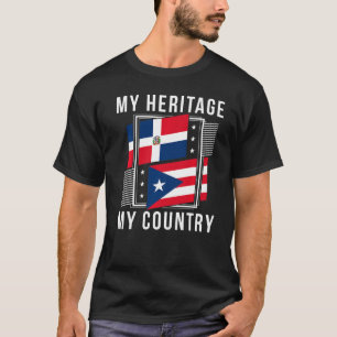Flag 1 op het Puerto Ricaanse en Dominicaanse erfg T-shirt
