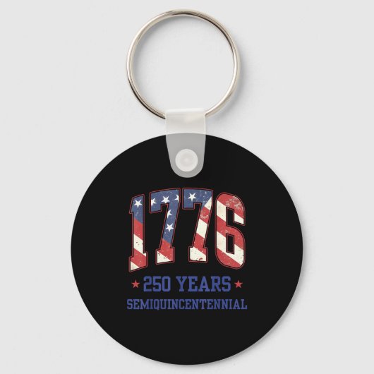 Flag 250 Years 1776-2026 250th Birthday Anniversar Sleutelhanger (Voorkant)