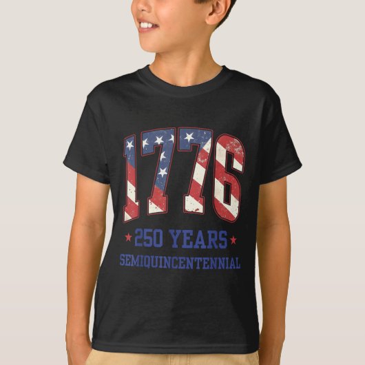 Flag 250 Years 1776-2026 250th Birthday Anniversar T-shirt (Voorkant)