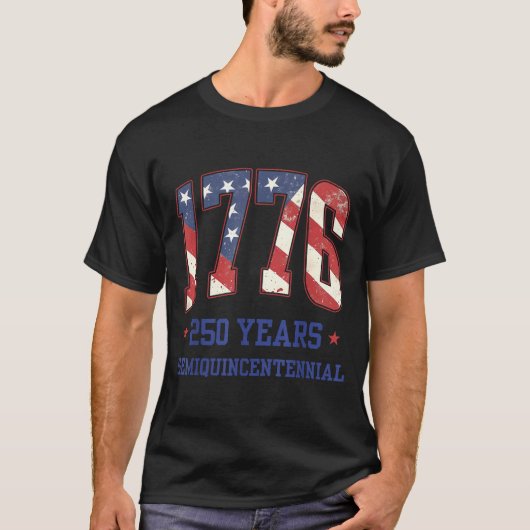 Flag 250 Years 1776-2026 250th Birthday Anniversar T-shirt (Voorkant)