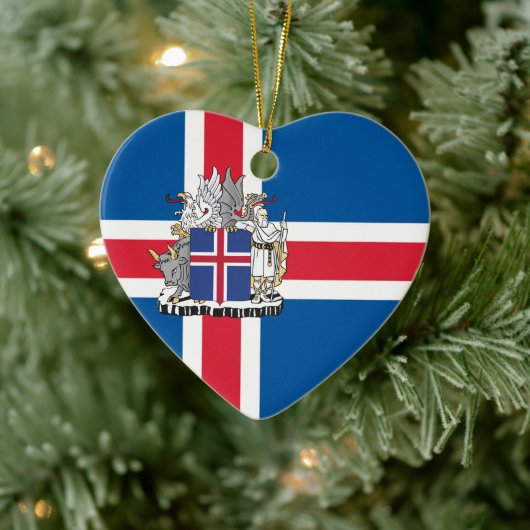 Flag and coat of arms of Iceland Keramisch Ornament (Boom)