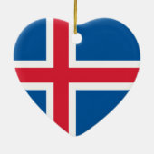 Flag and coat of arms of Iceland Keramisch Ornament (Achterkant)