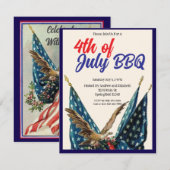 Flag and Eagle 4th of July BBQ Party Kaart (Voorkant / Achterkant)