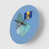 Flag and Map of Barbados Ronde Klok (Hoek)