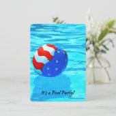 Flag Beach Ball voor zomer zwembad Party Kaart (Staand voorkant)