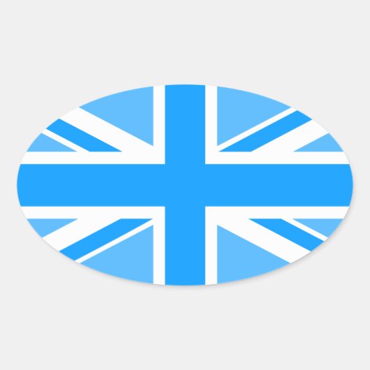 Flag bewerkbare kleuren-unie ovale sticker (Voorkant)