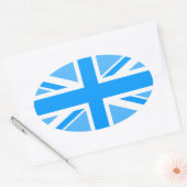 Flag bewerkbare kleuren-unie ovale sticker (Envelop)