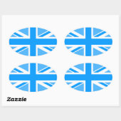 Flag bewerkbare kleuren-unie ovale sticker (Vel)