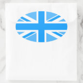 Flag bewerkbare kleuren-unie ovale sticker (Tas)