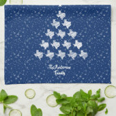 Flag Blue Scribged Texas kerstboom Theedoek (Gevouwen)