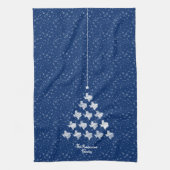 Flag Blue Scribged Texas kerstboom Theedoek (Verticaal)