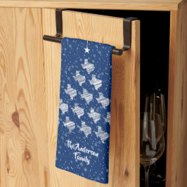 Flag Blue Scribged Texas kerstboom Theedoek