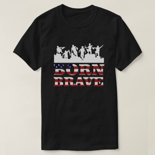 Flag Born Brave T-shirt (Design voorkant)
