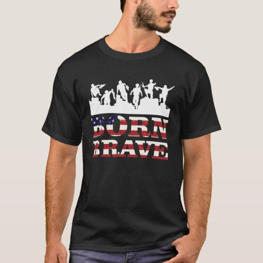 Flag Born Brave T-shirt (Voorkant)