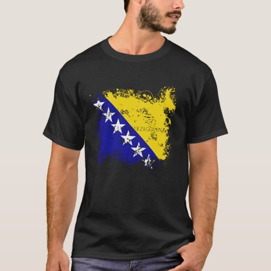 Flag Bosnia Herzegowina Nationality State Origin T T-shirt (Voorkant)