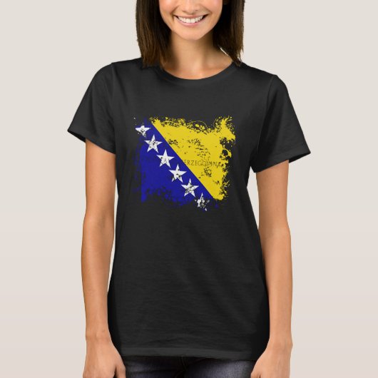Flag Bosnia Herzegowina Nationality State Origin T T-shirt (Voorkant)