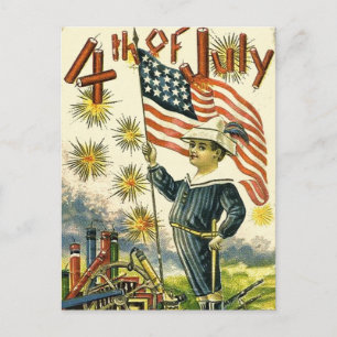 Flag Boy op 4 juli Briefkaart