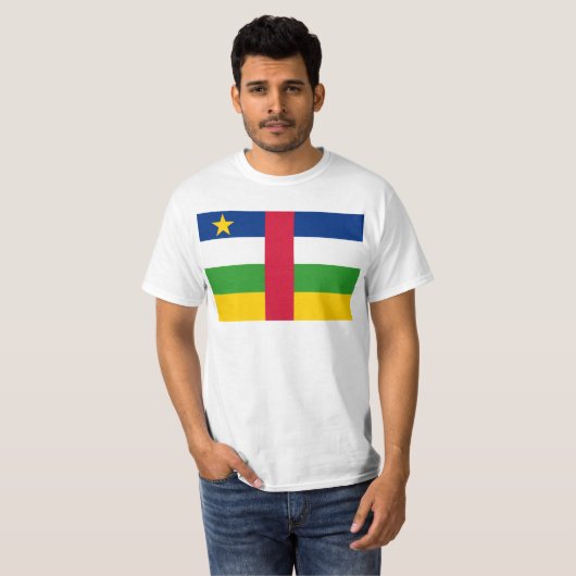 Flag CF Centraal-Afrikaanse Republiek T-shirt (Voorkant volledig)