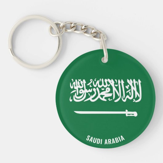 Flag charmante patriottische tak van Saudi-Arabië Sleutelhanger (Voorkant)