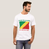 Flag Congo-Brazzaville + Kaart + Tekst T-Shirt (Voorkant volledig)