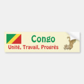 Flag Congo-Brazzaville + Map Bumpersticker (Voorkant)