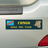Flag Congo-Kinshasa + Bumpersticker kaart (Op auto)
