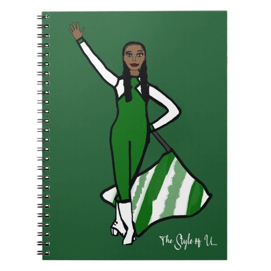 Flag Dancer Green White Accent F Notitieboek (Voorkant)