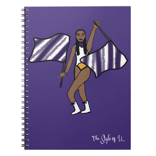 Flag Dancer White Paars Gold Accent F Notitieboek (Voorkant)