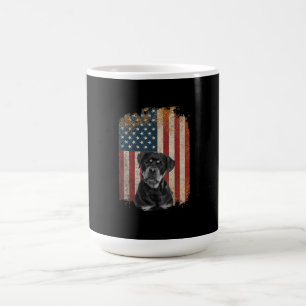 Flag Dirty America hond schattig Rottweiler T-S Koffiemok