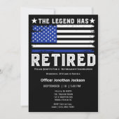 Flag Dunne Blauwe Lijn Politieagent Pensionering Kaart (Voorkant)