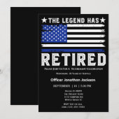 Flag Dunne Blauwe Lijn Politieagent Pensionering Kaart (Voorkant / Achterkant)