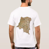 Flag en kaart voor Congo-Kinshasa T-shirt (Achterkant)