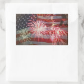 Flag en vuurwerk terugzetten rechthoekige sticker (Tas)