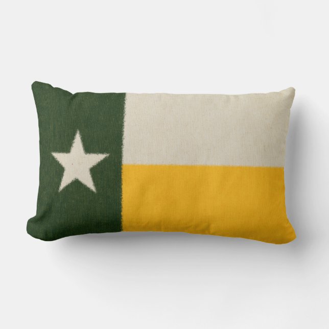 Flag Fabric Green and Gold Texas Kussen (Voorkant)