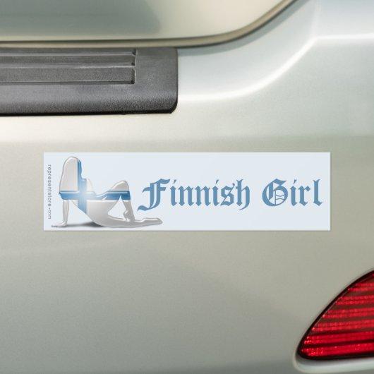 Flag Fins meisje Silhouette Bumpersticker (Op auto)