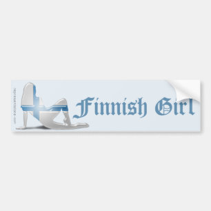 Flag Fins meisje Silhouette Bumpersticker
