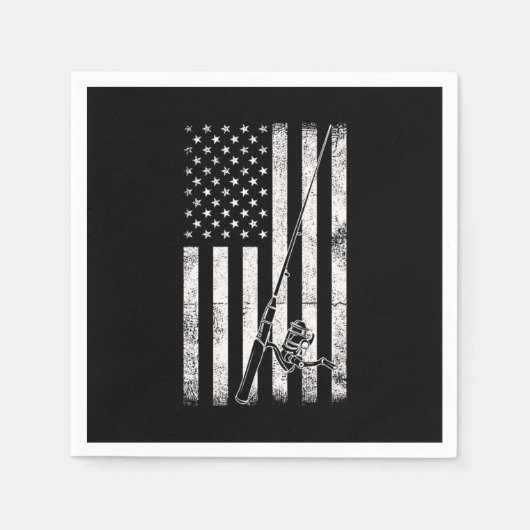 Flag Fishing Rod Hobby Fun Fishing Sea Ocean Gift Servet (Voorkant)