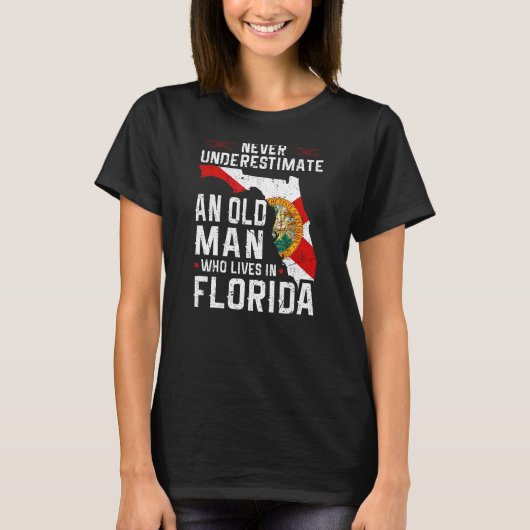 Flag Florida Home Oud Man Flo Grown T-shirt (Voorkant)