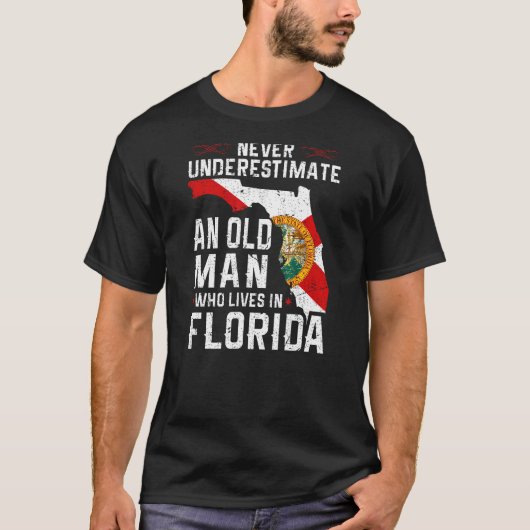 Flag Florida Home Oud Man Flo Grown T-shirt (Voorkant)