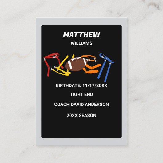 Flag Football Custom Photo Trading Kaarten Visitekaartje (Achterkant)