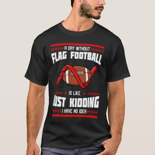 Flag Football Game American Player Field Flags  1 T-shirt (Voorkant)