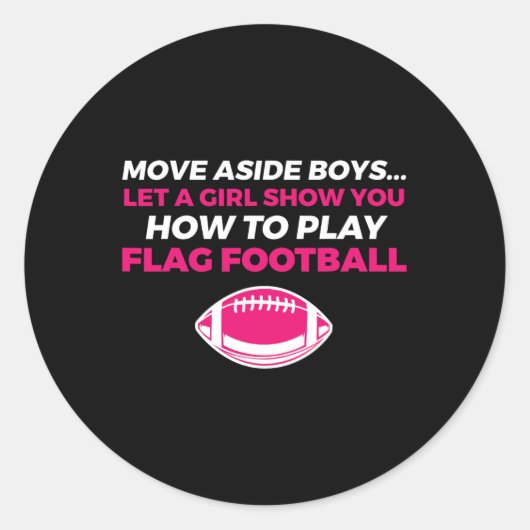Flag Football Meisje 1 Ronde Sticker (Voorkant)