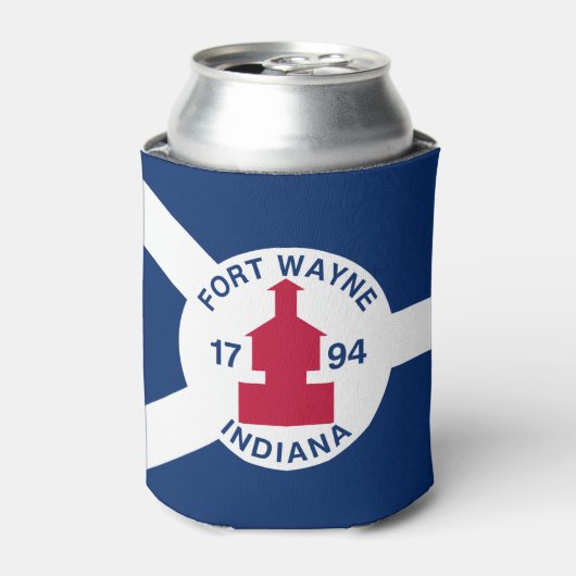 Flag Fort Wayne, Indiana Can Cooler (Blikje Voorkant)
