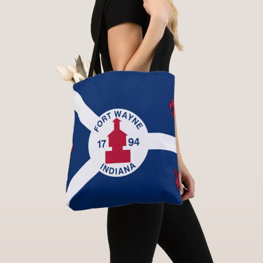 Flag Fort Wayne, Indiana Canvas tas (Dichtbij)