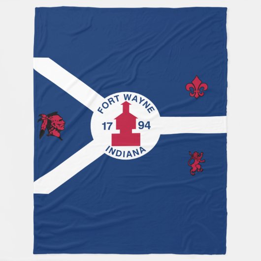 Flag Fort Wayne, Indiana Fleece Blanket (Voorkant)