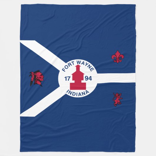 Flag Fort Wayne, Indiana Fleece Blanket (Voorkant)