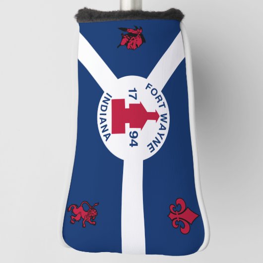 Flag Fort Wayne, Indiana Golfheadcover (Draai 90)