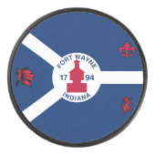 Flag Fort Wayne, Indiana Hockey Puck (Voorkant)