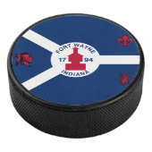 Flag Fort Wayne, Indiana Hockey Puck (3/4)