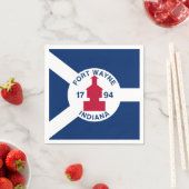 Flag Fort Wayne, Indiana Napkins Servet (Insitu)